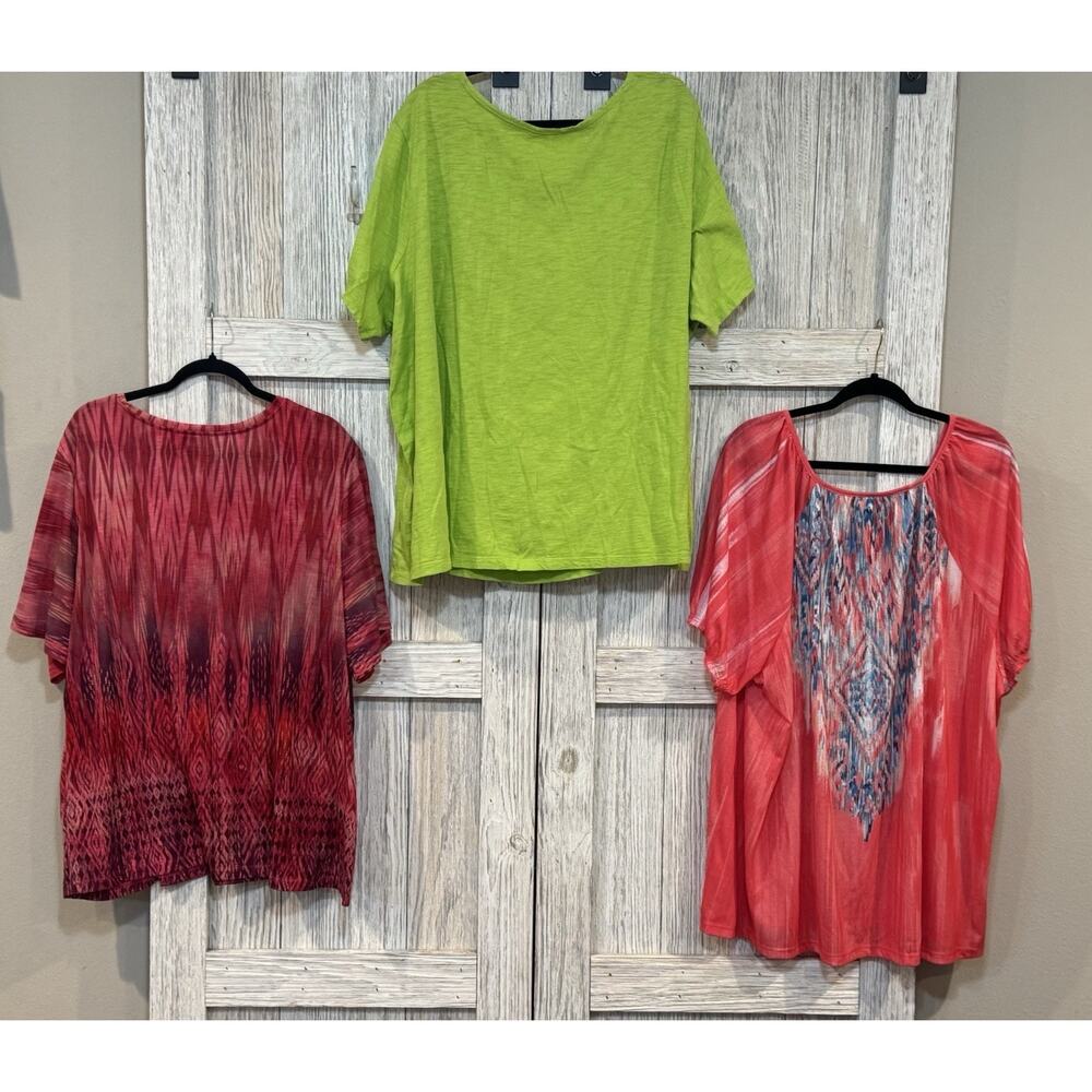 Catherine’s Womens Plus Size 4XL Tops Blouse Casual Short Sleeve Multicolor - Picture 2 of 10